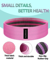 Load image into Gallery viewer, PeachKinetic Fabric Resistance Bands Set, 3-Pack, Light, Medium, Heavy, Non-Slip, for Glute Workout, Pilates, Yoga, Home Gym
