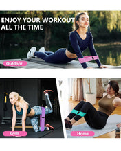 Load image into Gallery viewer, PeachKinetic Fabric Resistance Bands Set, 3-Pack, Light, Medium, Heavy, Non-Slip, for Glute Workout, Pilates, Yoga, Home Gym
